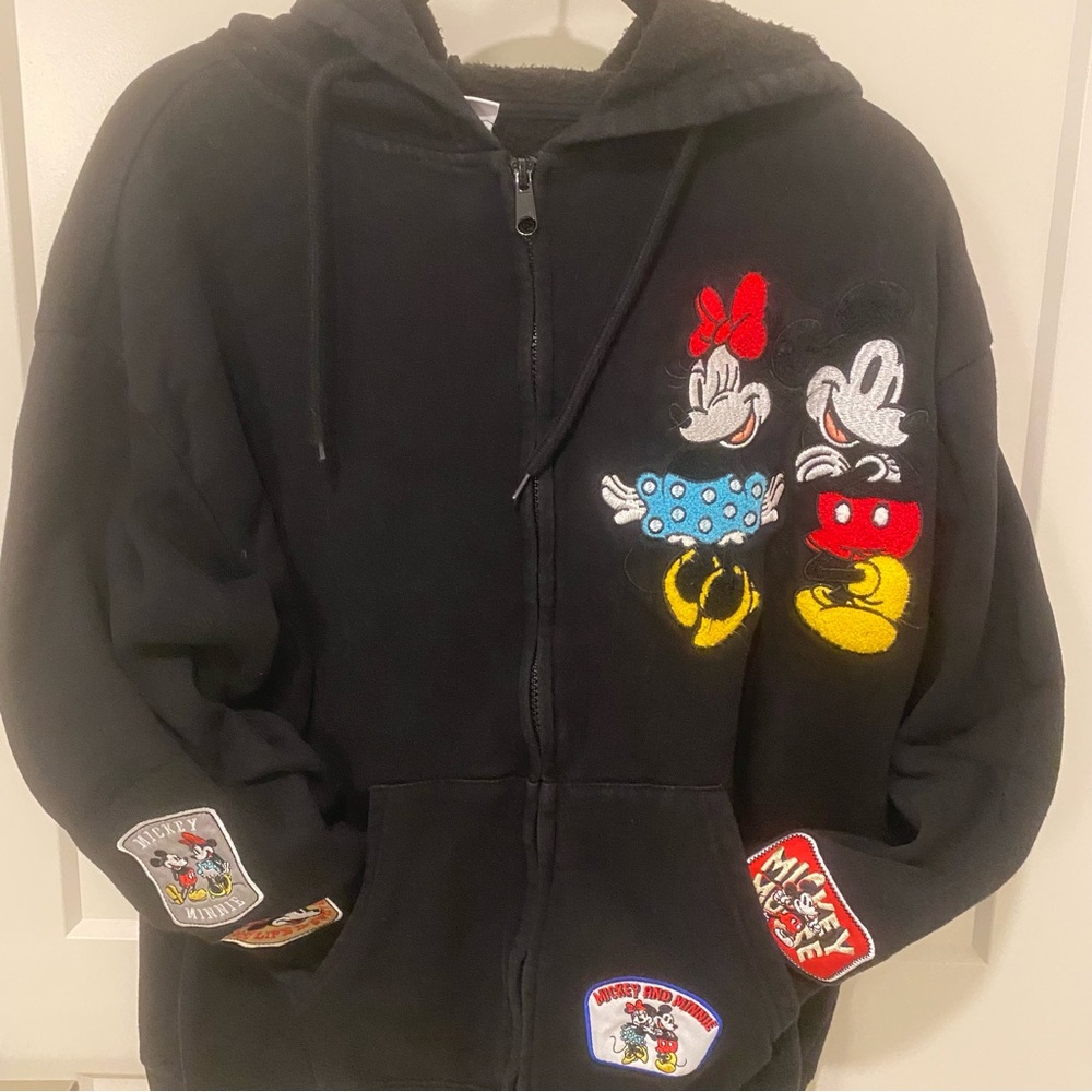 Disney Mickey and Minnie Black zip up Hoodie